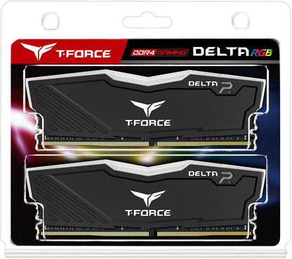 T-Force Delta RGB DDR4 16GB (2X8Gb) 3000Mhz (PC4-24000) CL16 Desktop Memory Module Ram TF3D416G3000HC16CDC01 - Black