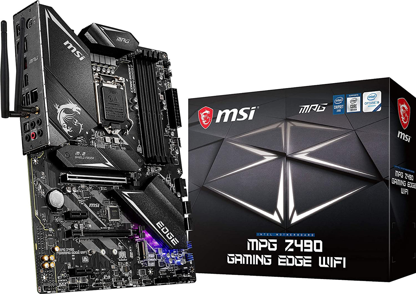 MPG Z490 GAMING EDGE WIFI ATX Gaming Motherboard (10Th Gen Intel Core, LGA 1200 Socket, DDR4, CF, Dual M.2 Slots, USB 3.2 Gen 2, Wi-Fi 6, DP/HDMI, Mystic Light RGB)