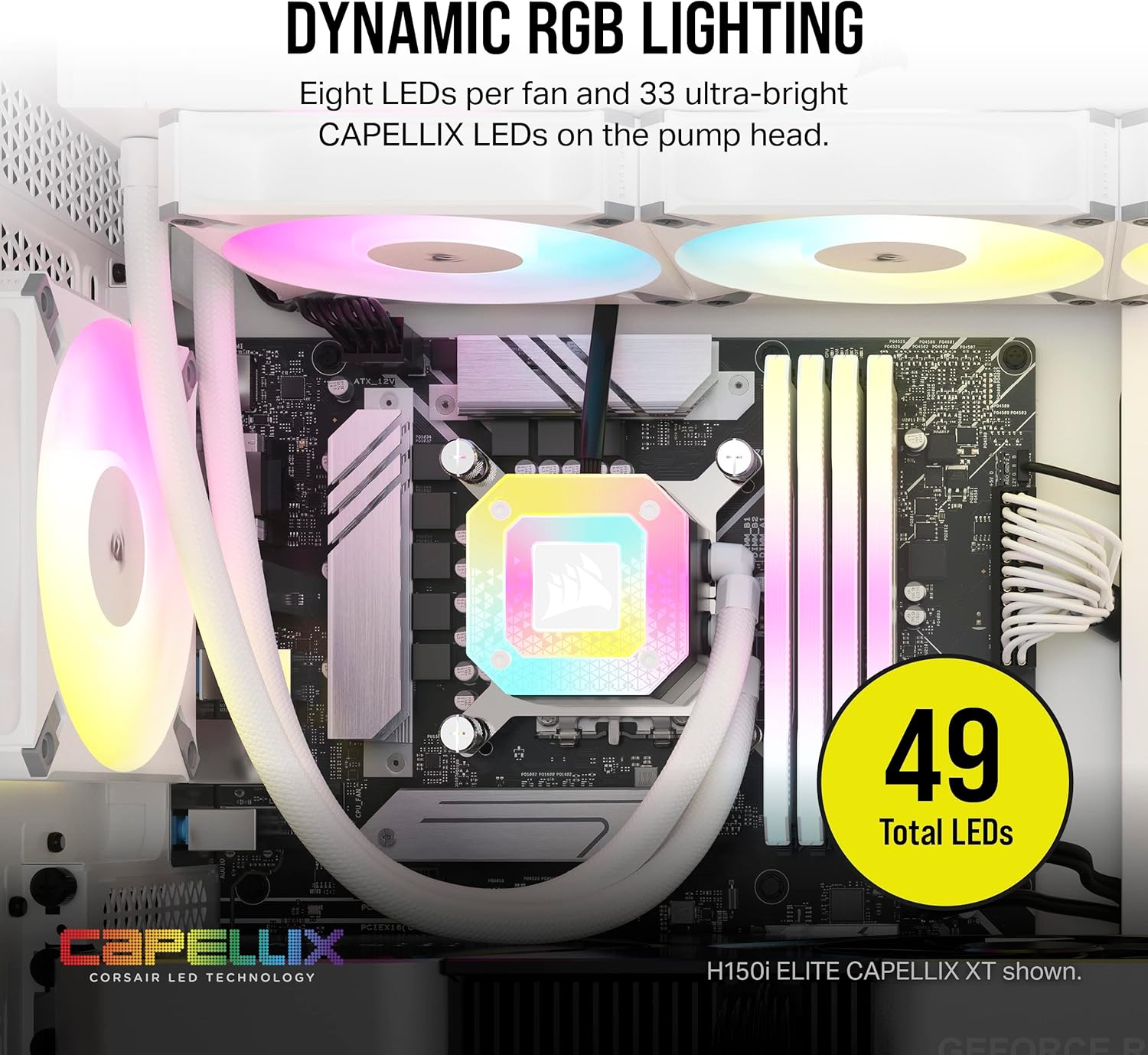 Icue H100I Elite CAPELLIX XT Liquid CPU Cooler - White - AF120 RGB Elite Fans - 240Mm Radiator - Intel® LGA 1700, 1200, 115X, 2066, AMD® AM5, AM4