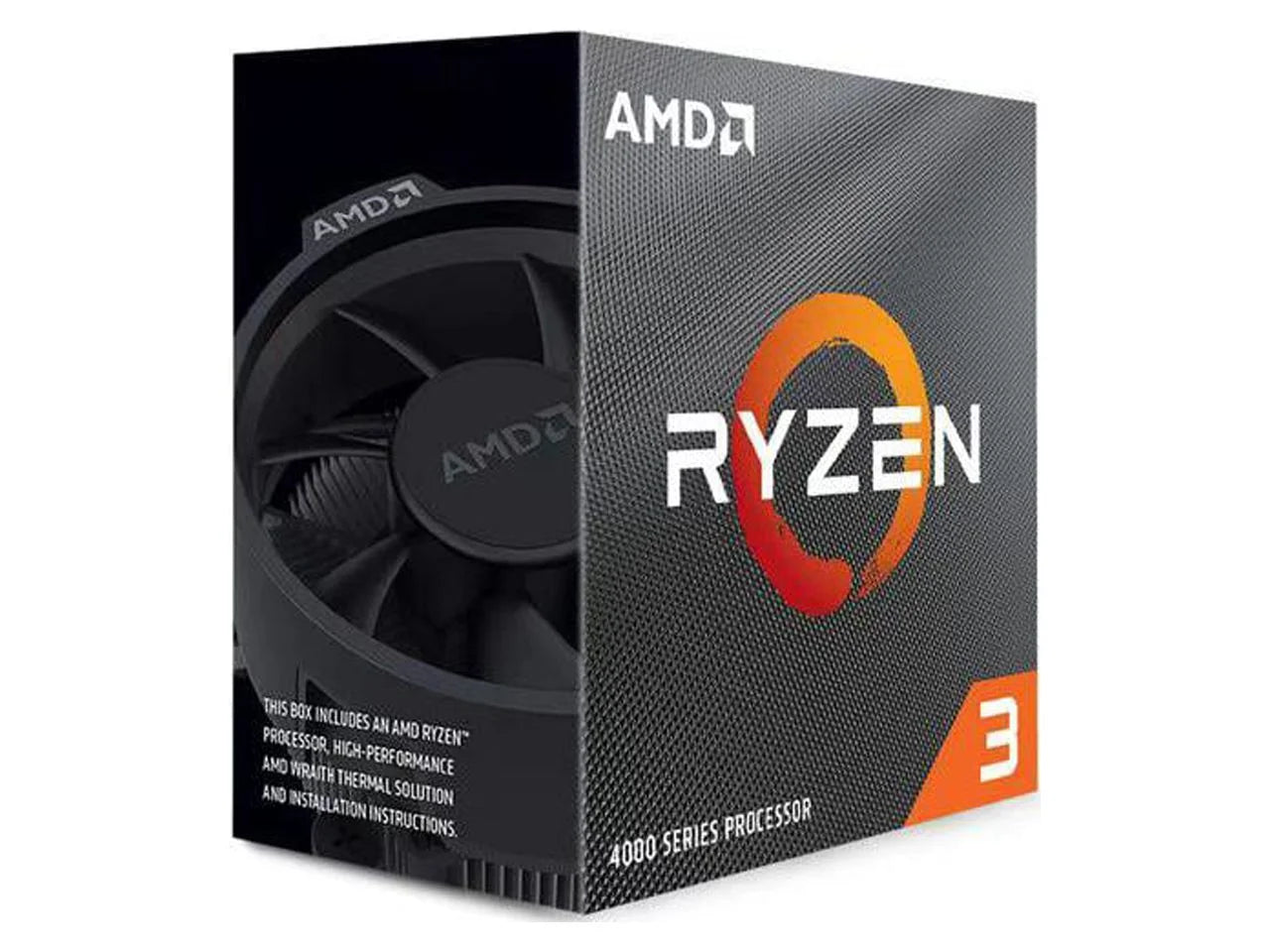 Ryzen 3 4100 3.8Ghz 4-Core AM4 Processor with Wraith Stealth Cooler - 100-100000510BOX